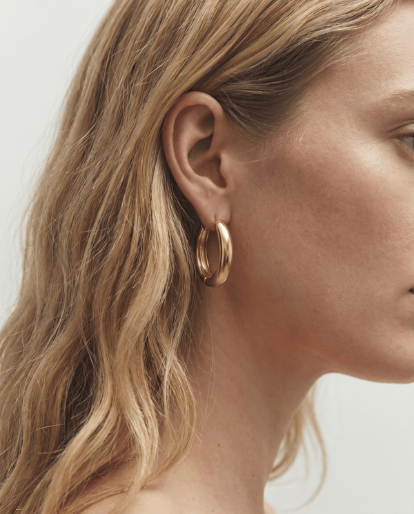 Zianne oval hoop earrings - Opulaire - WATERPROOF jewelry - Gold -
