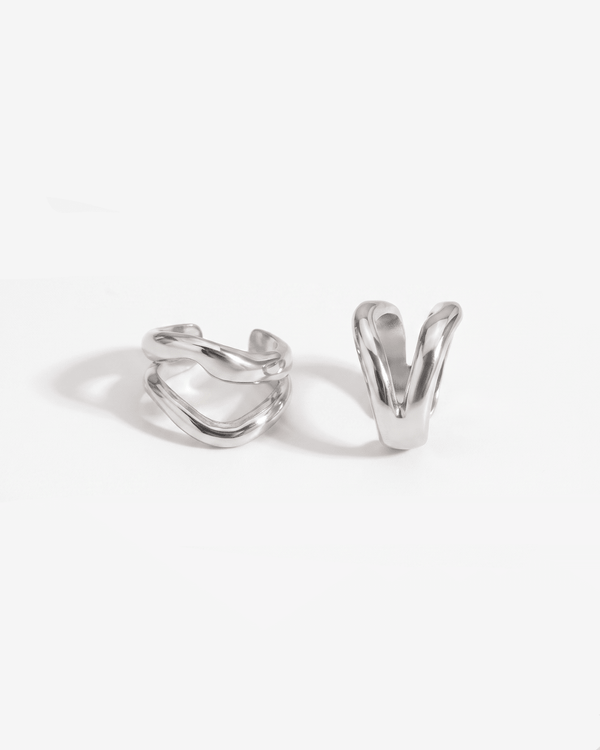 Ziya ear cuffs - Opulaire - WATERPROOF jewelry - Silver -